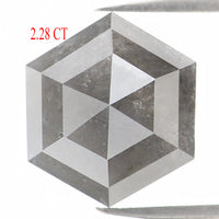 Natural Loose Hexagon Grey Color Diamond 2.28 CT 9.10 MM Hexagon Shape Rose Cut Diamond KDL1162