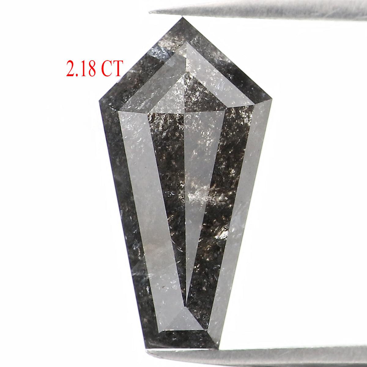 2.18 CT Natural Loose Shield Shape Diamond Salt And Pepper Shield Diamond 12.20 MM Black Grey Color Shield Shape Rose Cut Diamond QL1169