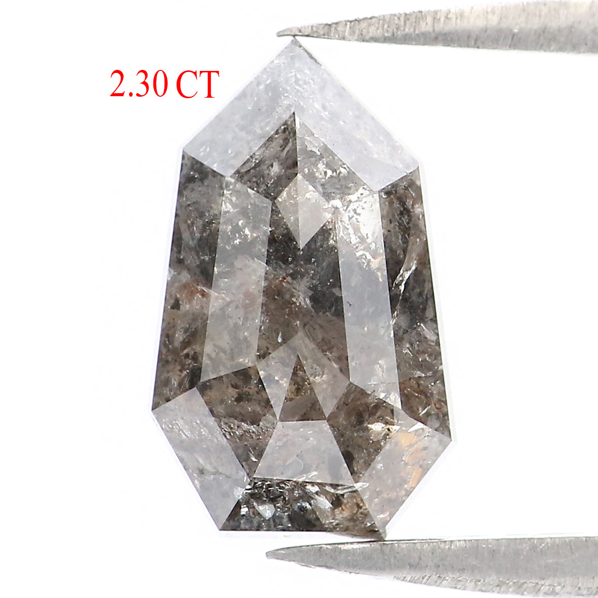 2.30 CT Natural Loose Bullet Shape Diamond Salt And Pepper Bullet Diamond 10.75 MM Natural Black Grey Bullet Diamond Rose Cut Diamond LQ8074