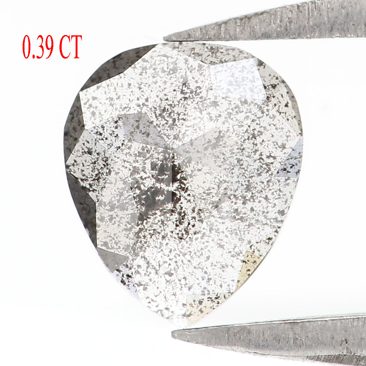 0.39 CT Natural Loose Heart Shape Diamond Salt And Pepper Heart Diamond 5.80 MM Natural Loose Black Grey Color Heart Shape Rose Cut QL1746