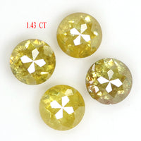 Natural Loose Round Rose Cut Yellow Color Diamond 1.43 CT 4.00 MM Rose Cut Shape Diamond L1050
