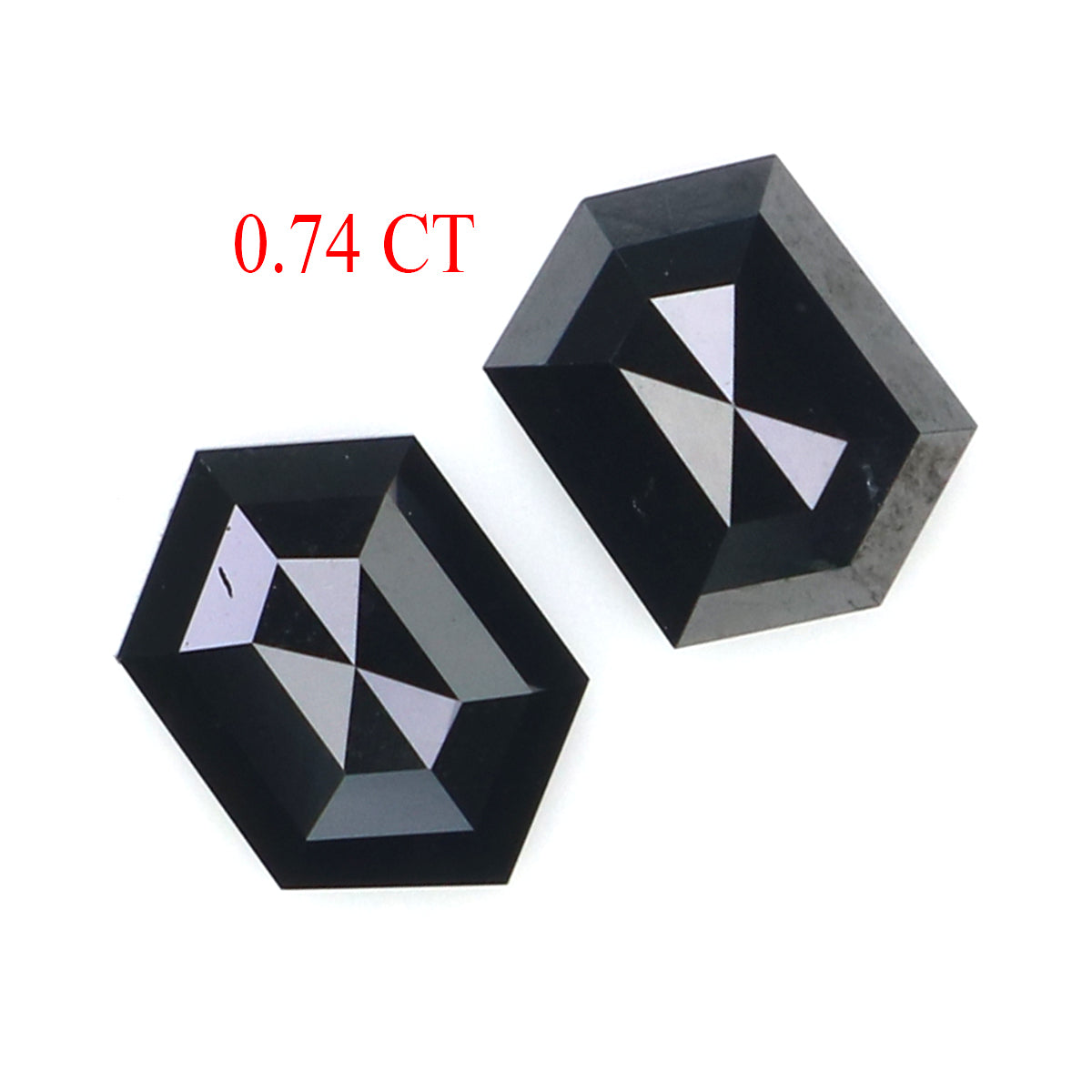 Natural Loose Hexagon Diamond, Hexagon Black Color Diamond, Natural Loose Diamond, Hexagon Rose Cut Diamond 0.74 CT Hexagon Shape L2746