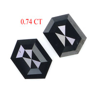 Natural Loose Hexagon Diamond, Hexagon Black Color Diamond, Natural Loose Diamond, Hexagon Rose Cut Diamond 0.74 CT Hexagon Shape L2746