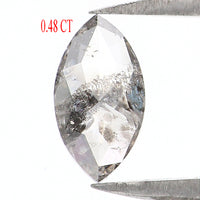 Natural Loose Marquise Salt And Pepper Diamond Black Grey Color 0.48 CT 7.50 MM Marquise Shape Rose Cut Diamond L1524