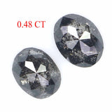 Natural Loose Oval Diamond, Salt And Pepper Oval Diamond, Natural Loose Diamond, Oval Rose Cut Diamond, 0.48 CT Oval Shape Diamond L2764