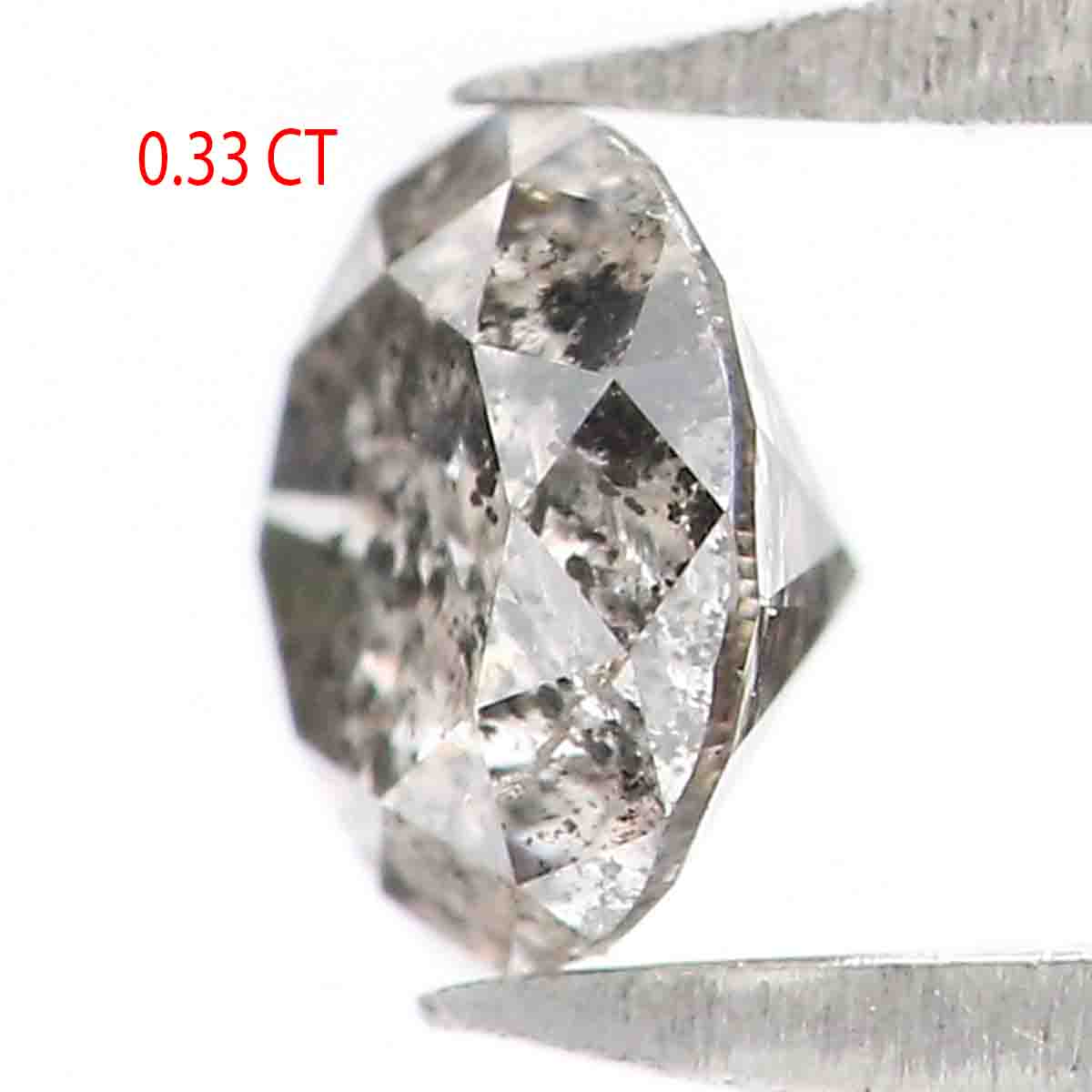 Natural Loose Round Salt And Pepper Diamond Black Grey Color 0.33 CT 4.30 MM Round Brilliant Cut Diamond L5064