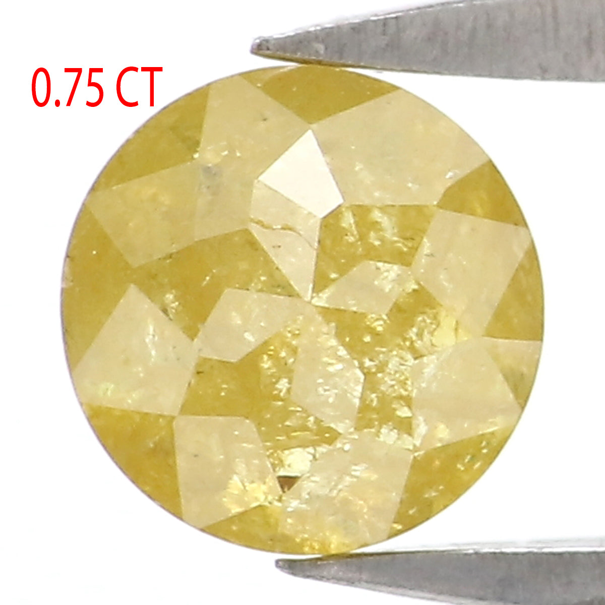 Natural Loose Rose Cut Yellow Color Diamond 0.75 CT 5.30 MM Round Rose Cut Shape Diamond L917