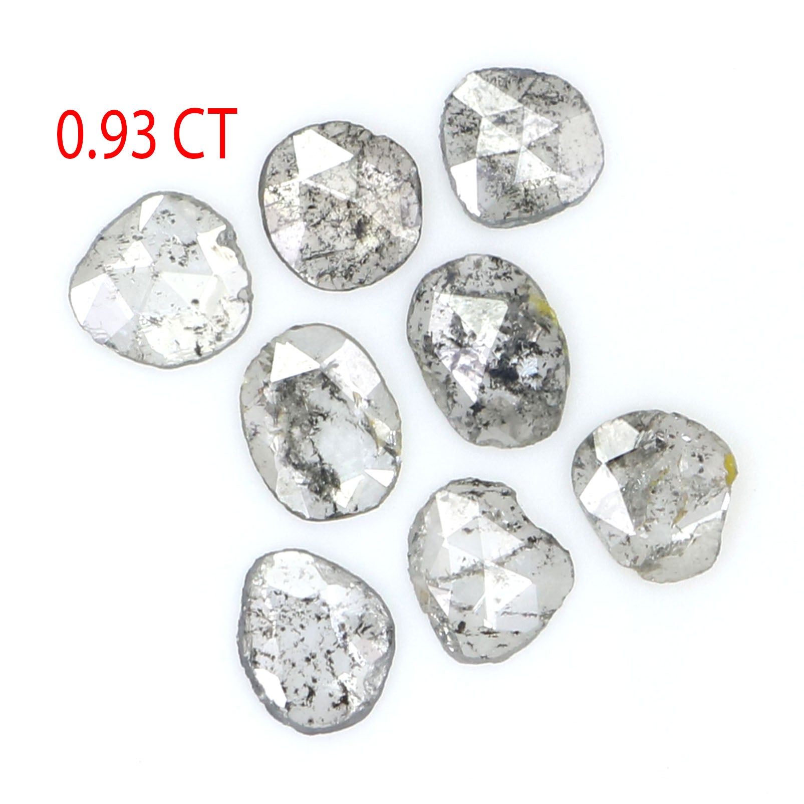 Natural Loose Slice Salt And Pepper Diamond Black Grey Color 0.93 CT 4.01 MM Slice Shape Rose Cut Diamond L2523