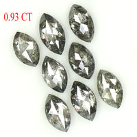 Natural Loose Marquise Salt And Pepper Diamond Black Grey Color 0.93 CT 4.10 MM Marquise Shape Rose Cut Diamond KDL1312