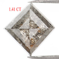 Natural Loose Kite Salt And Pepper Diamond Black Grey Color 1.41 CT 8.30 MM Kite Shape Rose Cut Diamond KDL1330