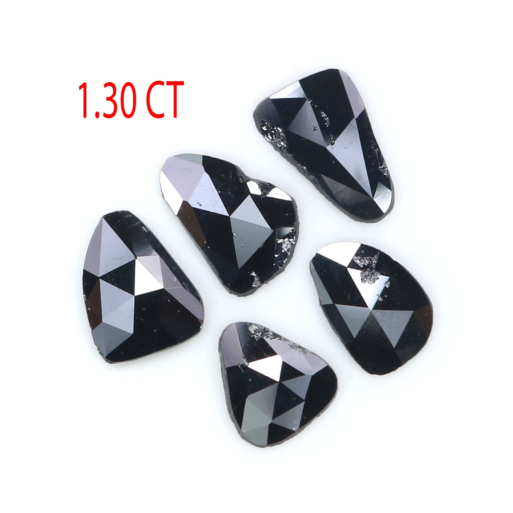 1.30 CT Natural Loose Slice Shape Diamond Black Color Slice Cut Diamond 7.35 MM Natural Loose Black Color Slice Rose Cut Diamond KQ2598