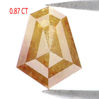 Natural Loose Shield Yellow Color Diamond 0.87 CT 6.70 MM Shield Shape Rose Cut Diamond L9655