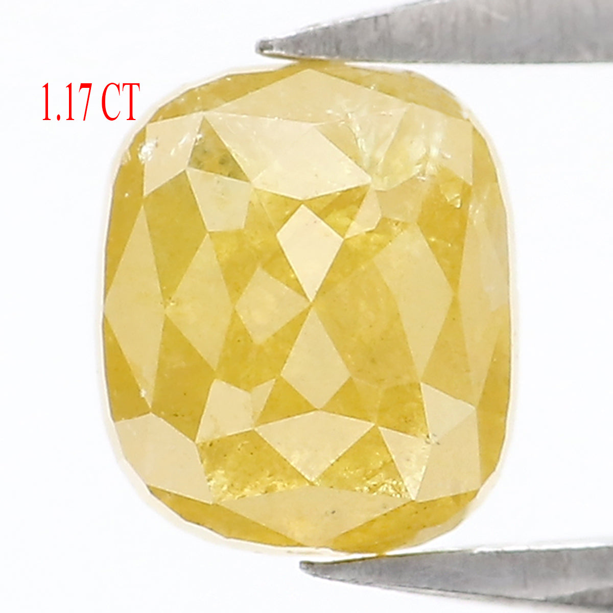 1.17 CT Natural Loose Cushion Shape Diamond Yellow Color Cushion Cut Diamond 5.95 MM Natural Yellow Color Cushion Rose Cut Diamond LQ9233