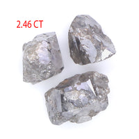 Natural Loose Rough Salt And Pepper Black Grey Color Diamond 2.46 CT 5.66 MM Rough Facet Shape Diamond KDL1957