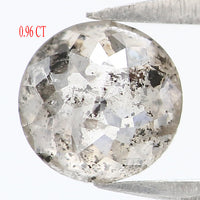 Natural Loose Rose Cut Salt And Pepper Diamond Black Grey Color 0.96 CT 5.68 MM Round Rose Cut Shape Diamond L9361