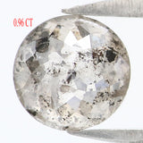 Natural Loose Rose Cut Salt And Pepper Diamond Black Grey Color 0.96 CT 5.68 MM Round Rose Cut Shape Diamond L9361