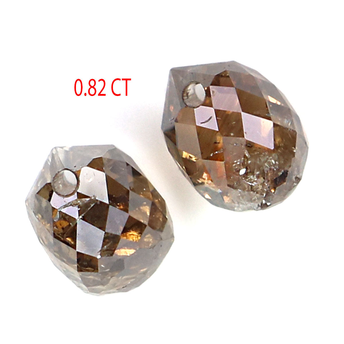 Natural Loose briolette Brown Color Diamond 0.82 CT 4.20 MM Drop Shape Rose Cut Diamond L9893