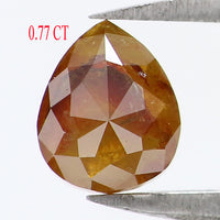 Natural Loose Pear Diamond Yellow Brown Color 0.77 CT 5.85 MM Pear Shape Rose Cut Diamond L1759