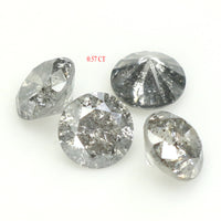 Natural Loose Round Salt And Pepper Diamond Black Grey Color 0.57 CT 3.20 MM Round Brilliant Cut Diamond L1394