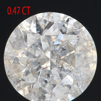 0.47 Ct Natural Loose Diamond, White Diamond, Round Diamond, Round Brilliant Cut Diamond, Sparkling Diamond, Rustic Diamond KDL346