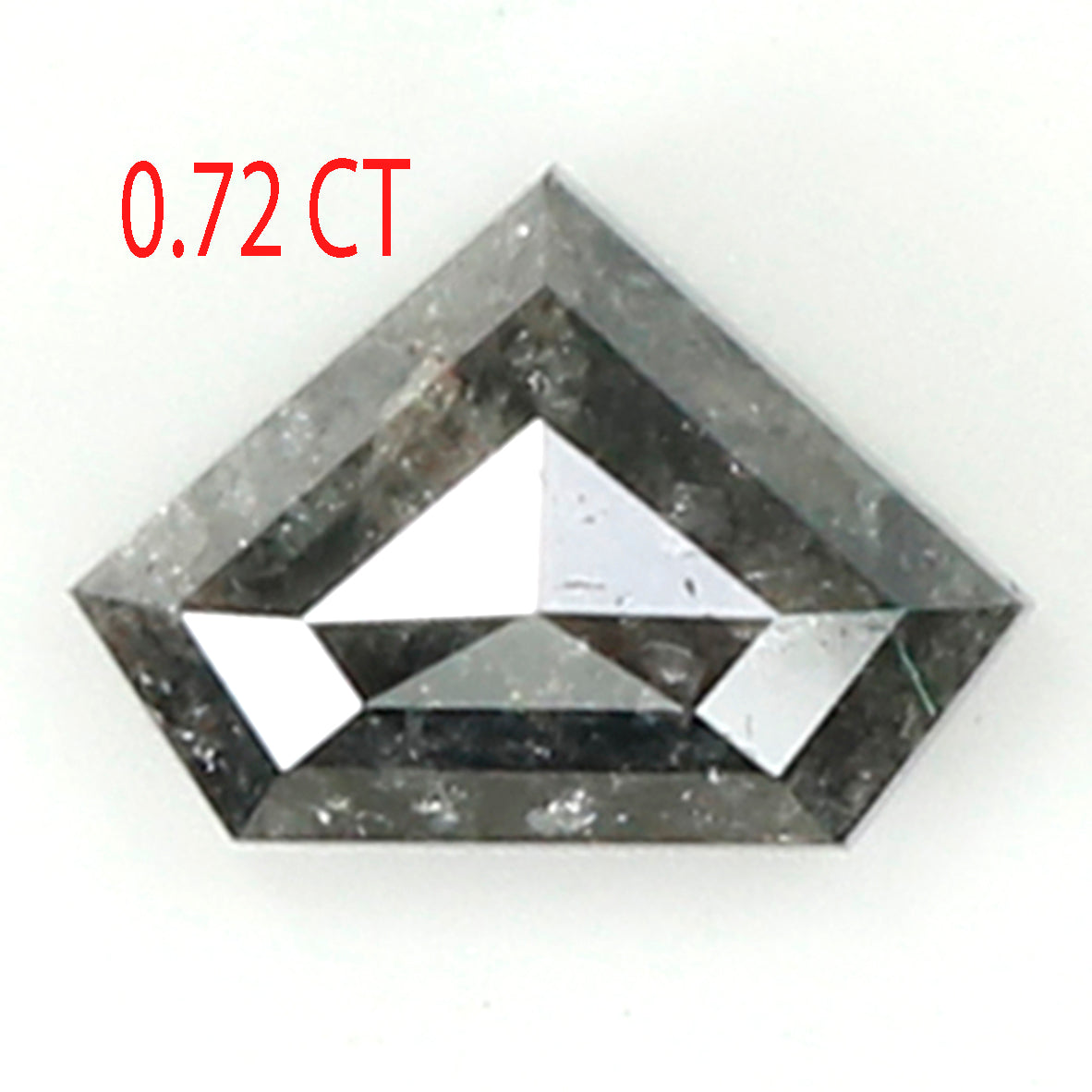 0.72 CT Natural Loose Shield Shape Diamond Salt And Pepper Shield Diamond 5.25 MM Natural Loose Black Color Shield Rose Cut Diamond QL007