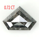 0.72 Ct Natural Loose Diamond, Salt And Pepper Diamond, Shield Cut Diamond, Black Gray Color Diamond, Rose Cut Real Rustic Diamond KDL007