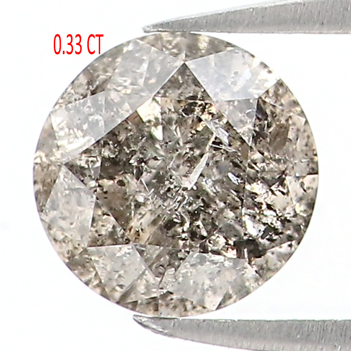 Natural Loose Round Salt And Pepper Diamond Black Grey Color 0.33 CT 4.40 MM Round Brilliant Cut Diamond L1109