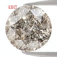Natural Loose Round Salt And Pepper Diamond Black Grey Color 0.33 CT 4.40 MM Round Brilliant Cut Diamond L1109