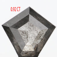 0.92 CT Natural Loose Diamond, Pentagon Cut Diamond, Salt And Pepper Diamond, Black Gray Diamond, Pentagon Shape, Rose Cut Diamond KDL438