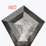 0.92 CT Natural Loose Diamond, Pentagon Cut Diamond, Salt And Pepper Diamond, Black Gray Diamond, Pentagon Shape, Rose Cut Diamond KDL438