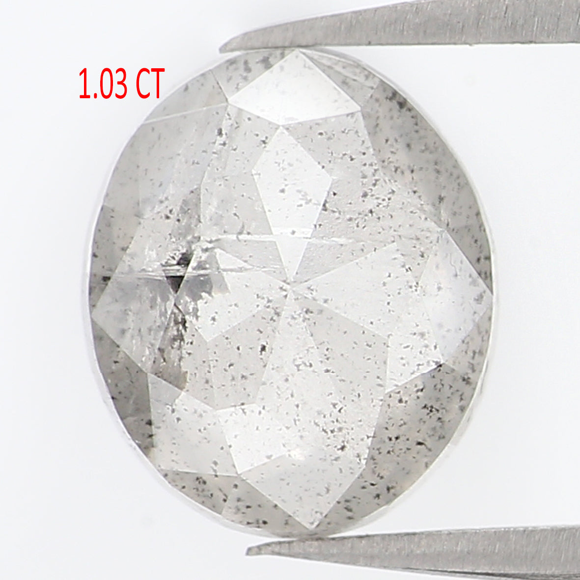 1.03 Ct Natural Loose Oval Shape Diamond Black Grey Color Oval Cut Diamond 7.00 MM Natural Loose Salt and Pepper Oval Shape Diamond QL1098