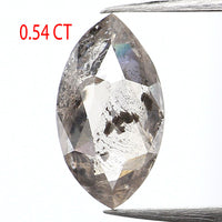 0.54 Ct Natural Loose Diamond, Marquise Diamond, Black Diamond, Gray Diamond, Salt And Pepper, Polished Diamond, Rustic Diamond KDL348
