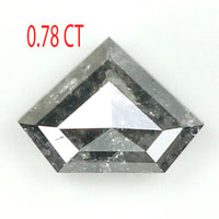 0.78 Ct Natural Loose Diamond, Shield Cut Diamond, Black Color Diamond, Rose Cut Diamond, Real Rustic Diamond, Antique Diamond KDK2266