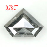 0.78 Ct Natural Loose Diamond, Shield Cut Diamond, Black Color Diamond, Rose Cut Diamond, Real Rustic Diamond, Antique Diamond KDK2266