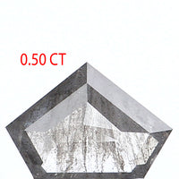0.50 CT Shield Cut Diamond, Salt And Pepper Diamond, Natural Loose Diamond, Black Diamond, Grey Diamond, Antique Rose Cut Diamond KDL192
