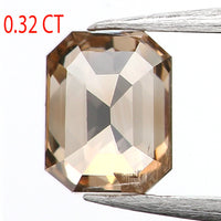 0.32 Ct Natural Loose Diamond, Emerald Cut Diamond, Brown Diamond, Polished Diamond, Rose Cut Diamond, Rustic Diamond, Antique Diamond L571
