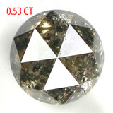 0.53 Ct Natural Loose Diamond, Round Rose Cut Diamond, Black Diamond, Gray Diamond, Salt and Pepper Diamond, Rose Cut Diamond KDL7404