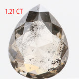 1.21 Ct Natural Loose Diamond Pear Black Grey Salt And Pepper Color 7.52 MM KDL9349