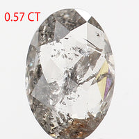 0.57 Ct Natural Loose Diamond, Oval Diamond, Salt And Pepper Diamond, Black Grey Diamond, Oval Cut Diamond, Rustic Diamond KDL9614