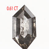 0.61 CT Natural Loose Diamond Hexagon Black Grey Salt And Pepper Color 7.64 MM KDL9458