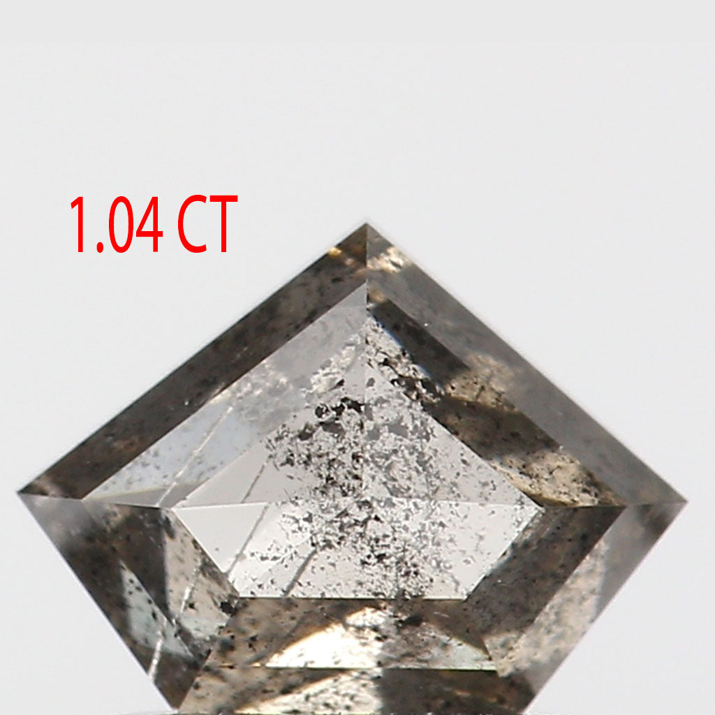 1.04 CT Natural Loose Shield Shape Diamond Salt And Pepper Shield Diamond 5.70 MM Natural Loose Black Color Shield Rose Cut Diamond QL9520