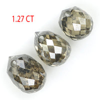 1.27 Ct Natural Loose Diamond, Briolette Diamond, Green Diamond, Briolette Cut Bead Diamond, Polished Diamond, Faceted Diamond L9906