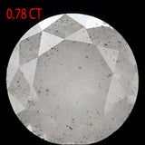 0.78 Ct Natural Loose Diamond Round Milky Grey Color I3 Clarity 5.30 MM L9382