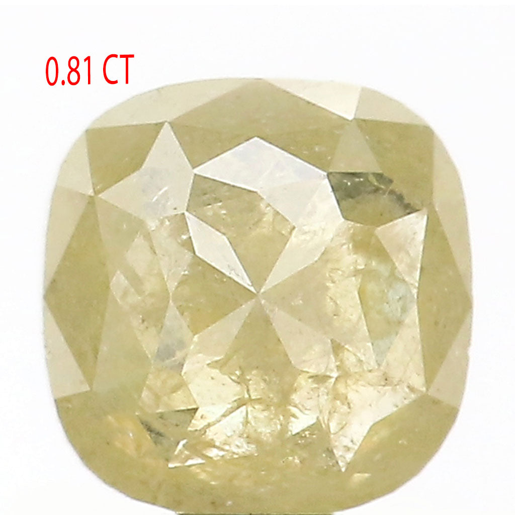 0.81 CT Natural Loose Cushion Shape Diamond Yellow Color Cushion Cut Diamond 5.65 MM Natural Yellow Diamond Cushion Rose Cut Diamond QL9098