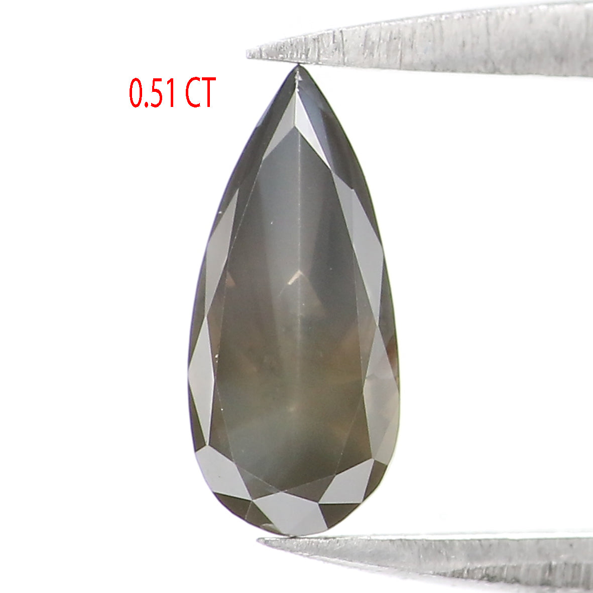 Natural Loose Pear Black Grey Color Diamond 0.51 CT 8.20 MM Pear Shape Rose Cut Diamond L1557