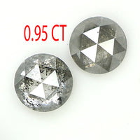 Natural Loose Rose Cut Salt And Pepper Diamond Black Grey Color 0.95 CT 4.60 MM Rose Cut Shape Diamond KDL1006