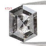 Natural Loose Hexagon Salt And Pepper Diamond Black Grey Color 0.72 CT 6.20 MM Hexagon Shape Rose Cut Diamond KDL1236