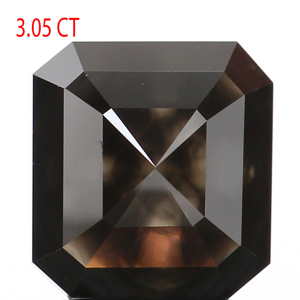 3.05 Ct Natural Loose Diamond, Emerald Cut Diamond, Black Color Diamond, Rose Cut Diamond, Rustic Diamond, Real Diamond KDL9503