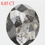 0.85 Ct Natural Loose Diamond Oval Black Grey Salt And Pepar Color I3 Clarity 6.80 MM KDL8673