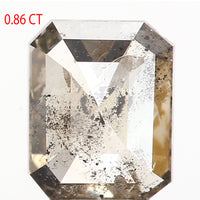 0.86 Ct Natural Loose Diamond, Emerald Diamond, Salt And Pepper Diamond, Black Diamond, Grey Diamond, Antique Diamond, Rustic Diamond, KDL9563